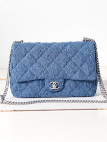 CC original denim flap bag AS3921 blue