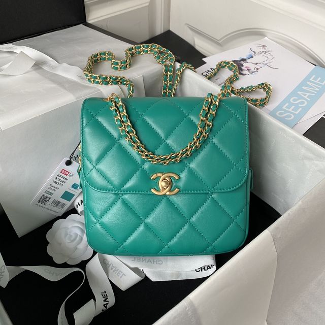 CC original lambskin mini backpack AS3884 green