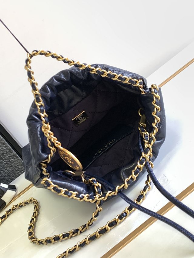 CC original calfskin 22 mini handbag AS3980 navy blue