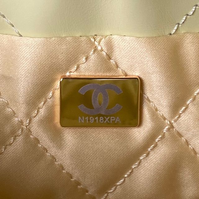 CC original calfskin 22 mini handbag AS3980-2 light yellow