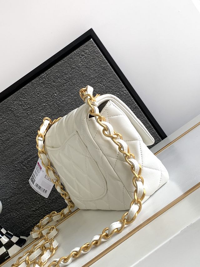 CC original lambskin flap bag AS4000 white