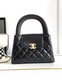 CC original lambskin top handle bag AS3970 black