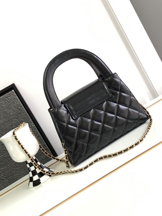 CC original lambskin top handle bag AS3970 black