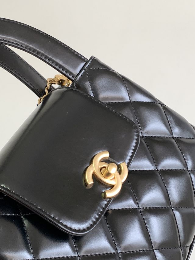 CC original lambskin top handle bag AS3970 black