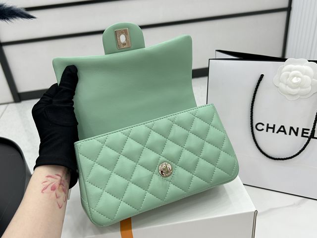 2023 CC original lambskin top handle flap bag AS2431 green