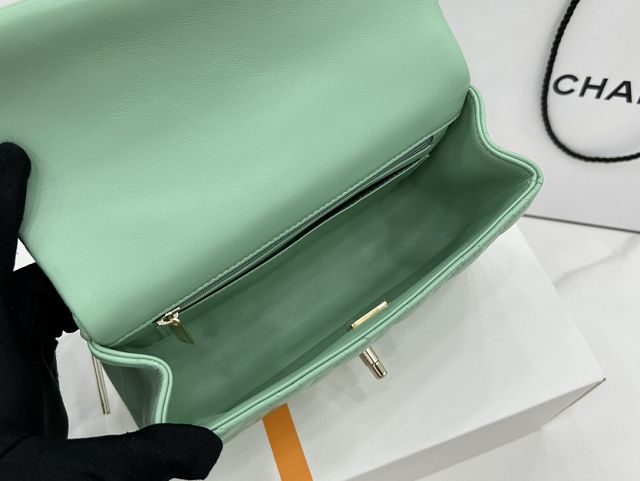 2023 CC original lambskin top handle flap bag AS2431 green