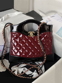 CC original patent calfskin mini 31bag AS4133 bordeaux