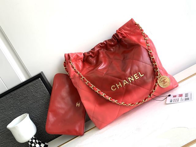 2023 CC original calfskin 22 small handbag AS3260 red