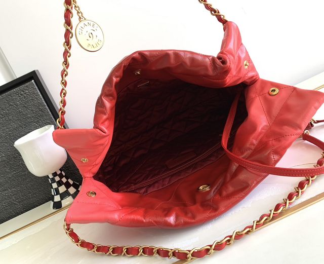 2023 CC original calfskin 22 small handbag AS3260 red