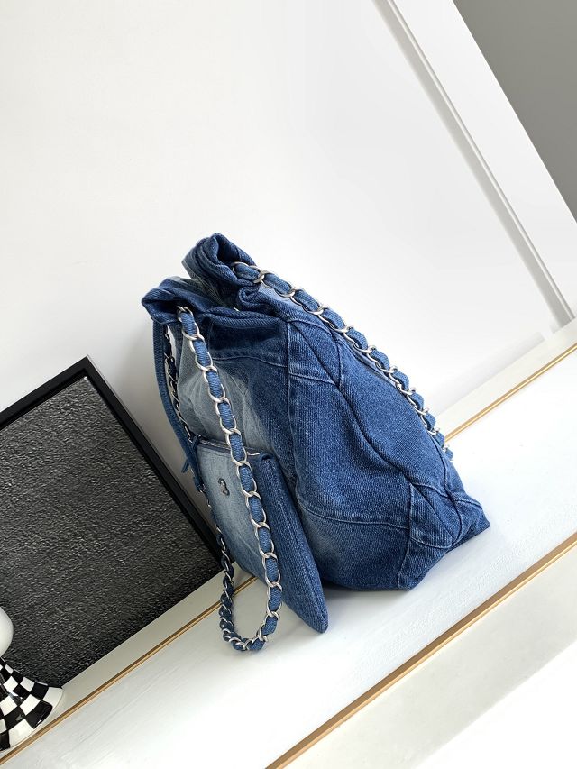 2023 CC original denim 22 medium handbag AS3261 blue