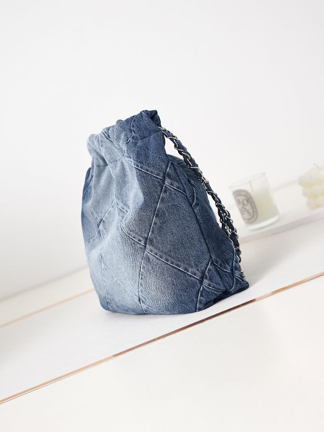 2023 CC original denim 22 small handbag AS3260 blue