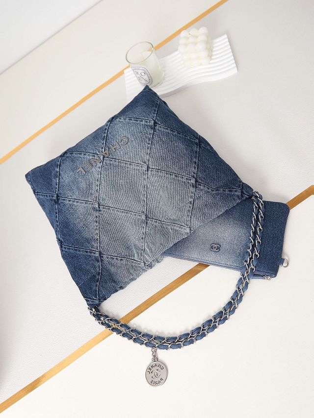 2023 CC original denim 22 small handbag AS3260 blue