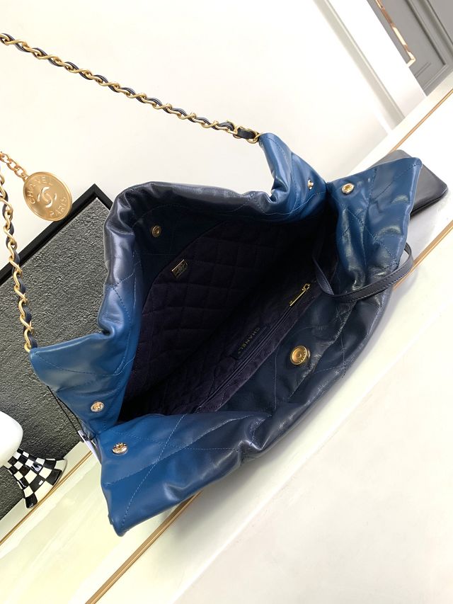 2023 CC original calfskin 22 medium handbag AS3261 blue