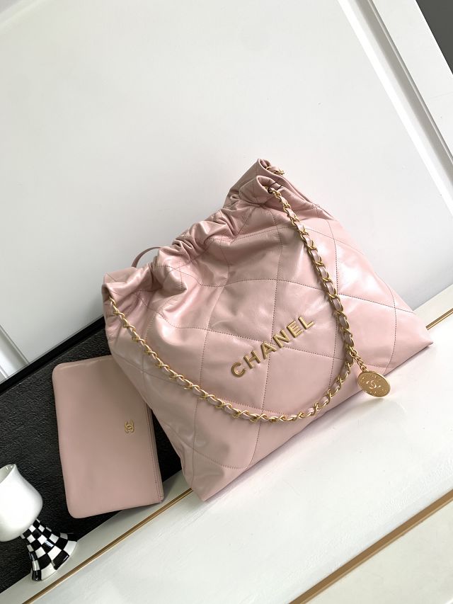 2023 CC original calfskin 22 medium handbag AS3261 light pink