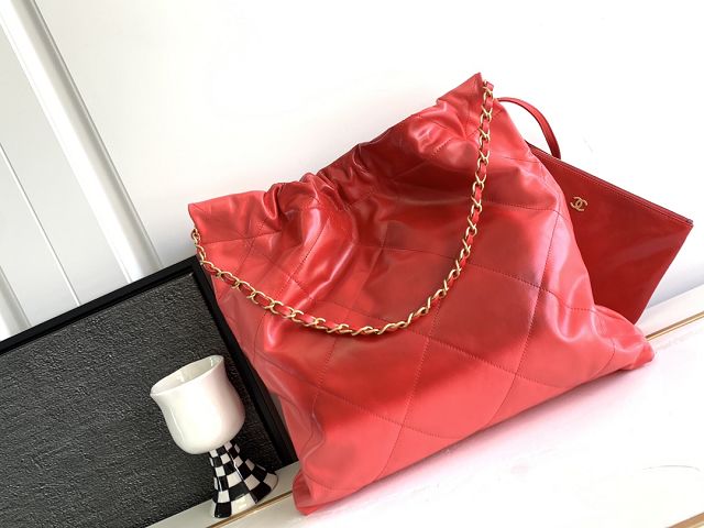 2023 CC original calfskin 22 medium handbag AS3261 red