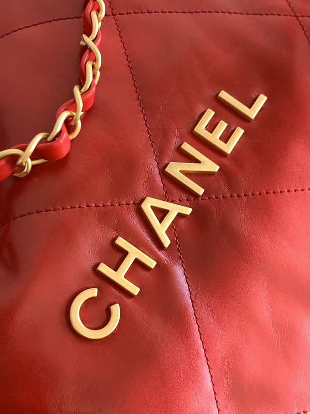 2023 CC original calfskin 22 medium handbag AS3261 red
