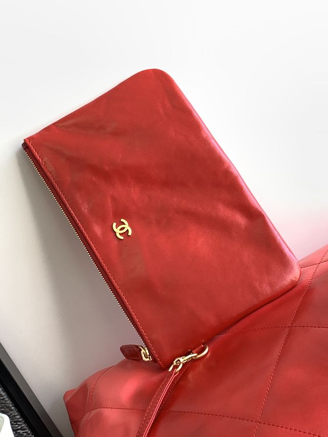 2023 CC original calfskin 22 medium handbag AS3261 red