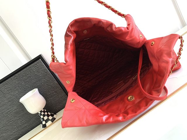 2023 CC original calfskin 22 medium handbag AS3261 red