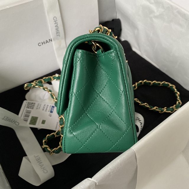 CC original lambskin super mini flap bag A35200 green