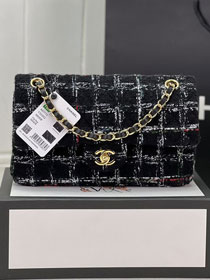 CC original tweed medium flap bag A01112 black