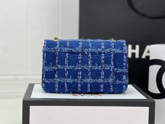 CC original tweed mini flap bag A69900 blue