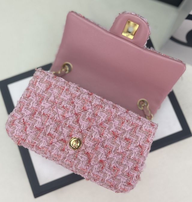 CC original tweed mini flap bag A69900 pink