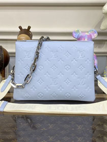 2023 Louis vuitton original lambskin coussin pm bag M57699 light blue