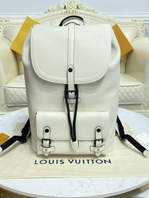 Louis vuitton original calfskin christopher backpack M58644 white