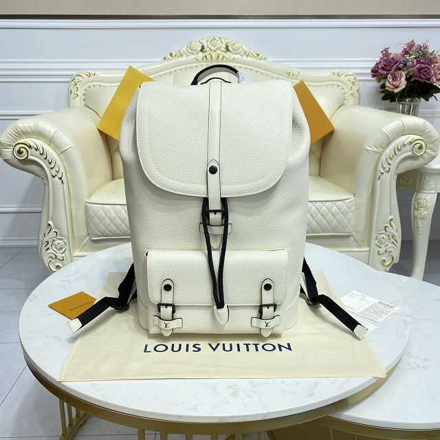 Louis vuitton original calfskin christopher backpack M58644 white