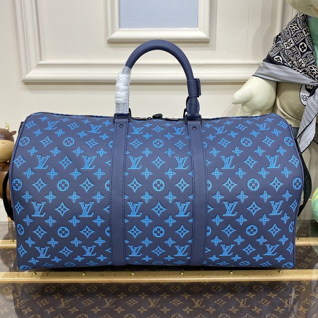 Louis vuitton original calfskin keepall 50 M46593 blue