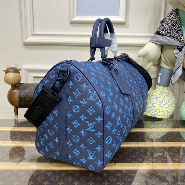 Louis vuitton original calfskin keepall 50 M46593 blue