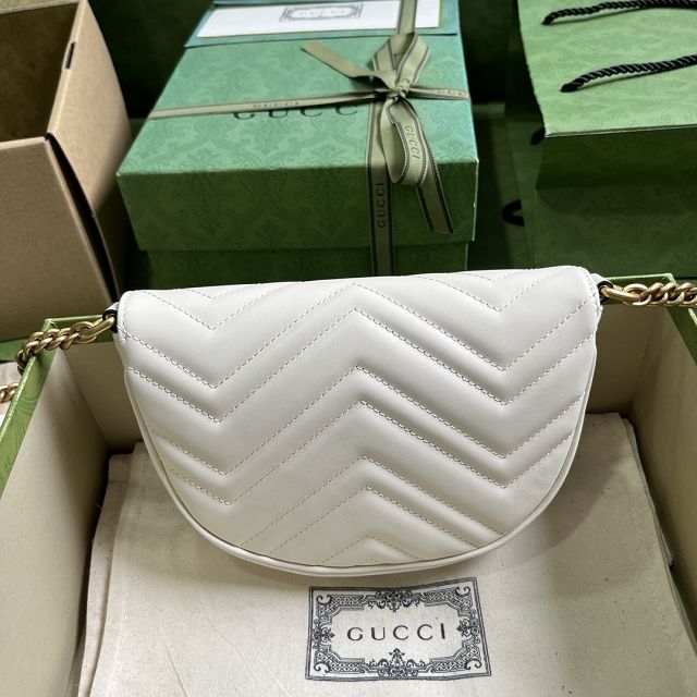 GG original calfskin marmont mini chain bag 746431 white