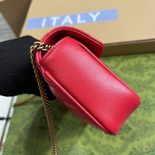 GG original calfskin marmont super mini bag 476433 red