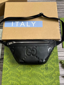 GG original calfskin small belt bag 658582 black