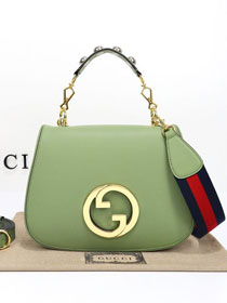 2023 GG original calfskin blondie medium top handle bag 721172 green