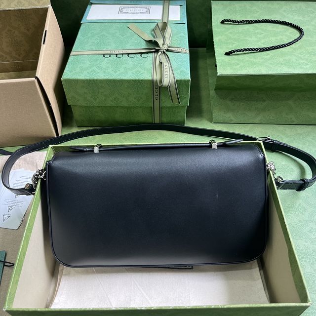 2023 GG original calfskin petite shoulder bag 739721 black