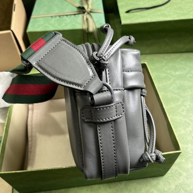 GG original calfskin shoulder bag 725696 grey