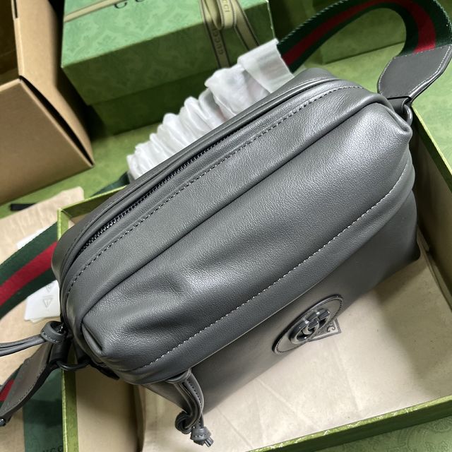 GG original calfskin shoulder bag 725696 grey