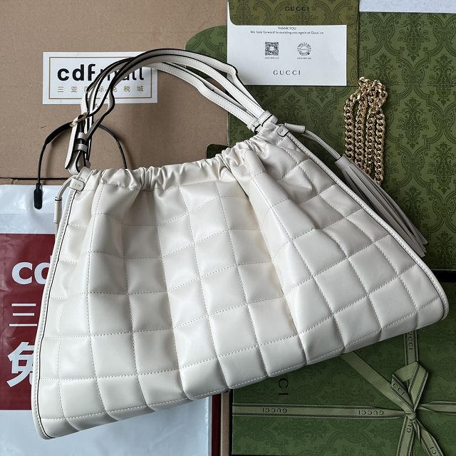 2023 GG original calfskin deco medium tote bag 746210 white