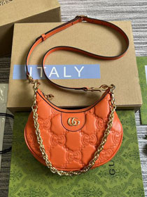 2023 GG original matelasse leather mini bag 739736 orange