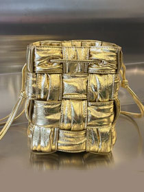 BV original calfskin small cassette bucket bag 717187 gold