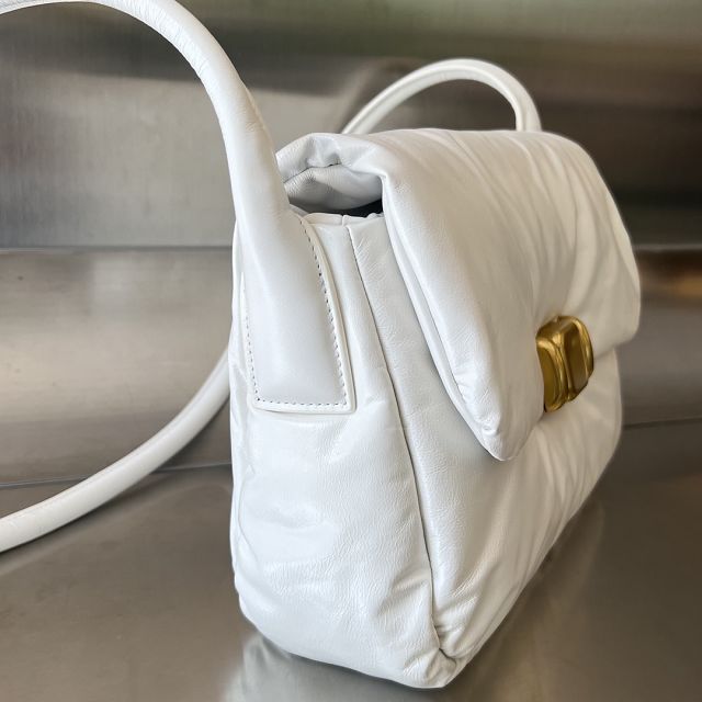 BV original aged calfskin shoulder bag 717237 white
