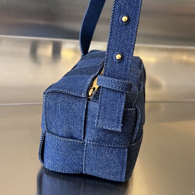 BV original denim small brick cassette bag 736233 blue