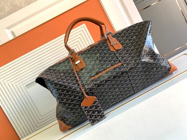 Goyard original canvas&calfskin boeing travel 55 bag GY0031 black&tan