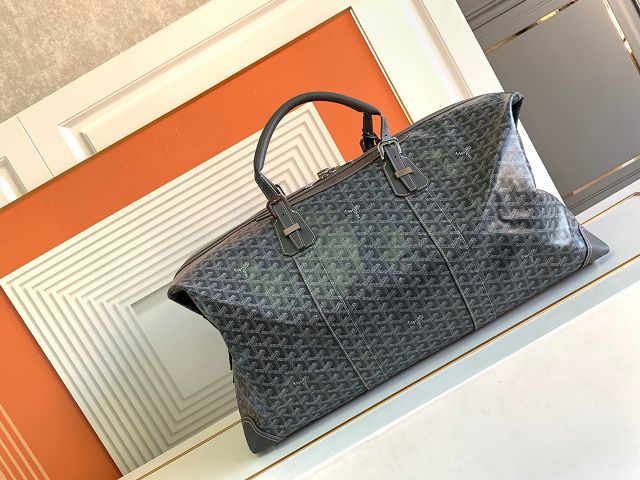 Goyard original canvas&calfskin boeing travel 55 bag GY0031 dark grey