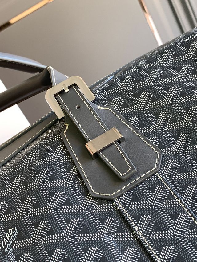 Goyard original canvas&calfskin boeing travel 55 bag GY0031 dark grey