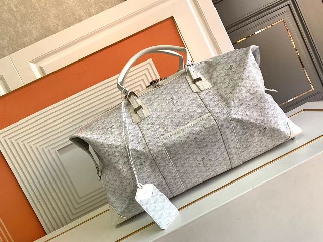 Goyard original canvas&calfskin boeing travel 55 bag GY0031 white