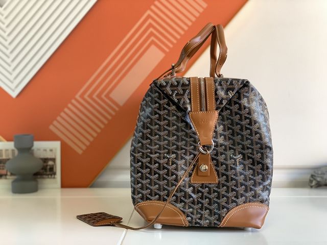 Goyard original canvas&calfskin bowling 45 bag GY0032 black&tan