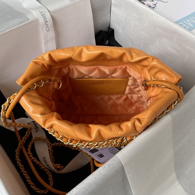 2023 CC original calfskin 22 mini handbag AS3980 orange