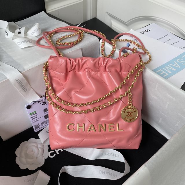 2023 CC original calfskin 22 mini handbag AS3980 pink